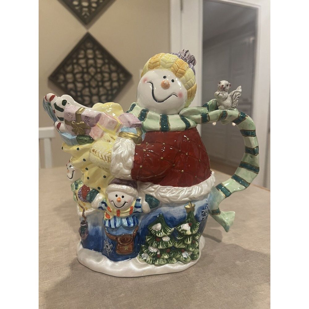 Snowman Christmas Pitcher Winter Wonderland Year 2000 By S.H. Kirkland